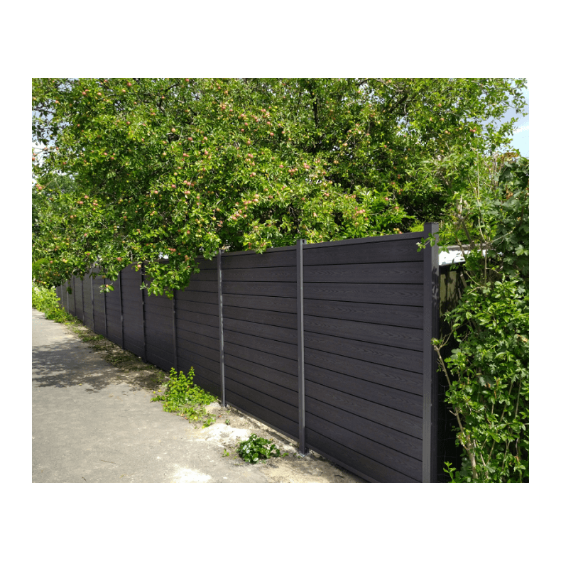 Nice komposithegn med alu stolper i antracit - Guldklasse