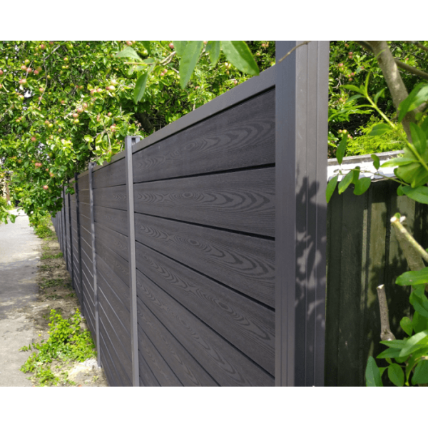 Nice komposithegn med aluminiumsstolper i antracit - Guldklasse