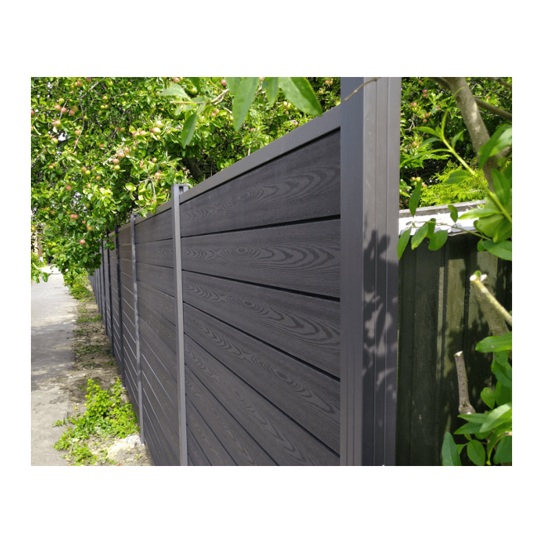 Nice komposithegn med alu stolper i antracit - Guldklasse