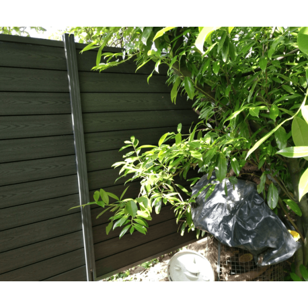 Nice komposithegn med aluminiumsstolper i antracit - Guldklasse