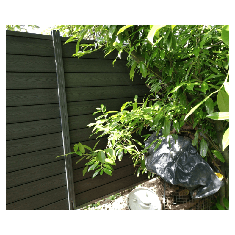 Nice komposithegn med alu stolper i antracit - Guldklasse