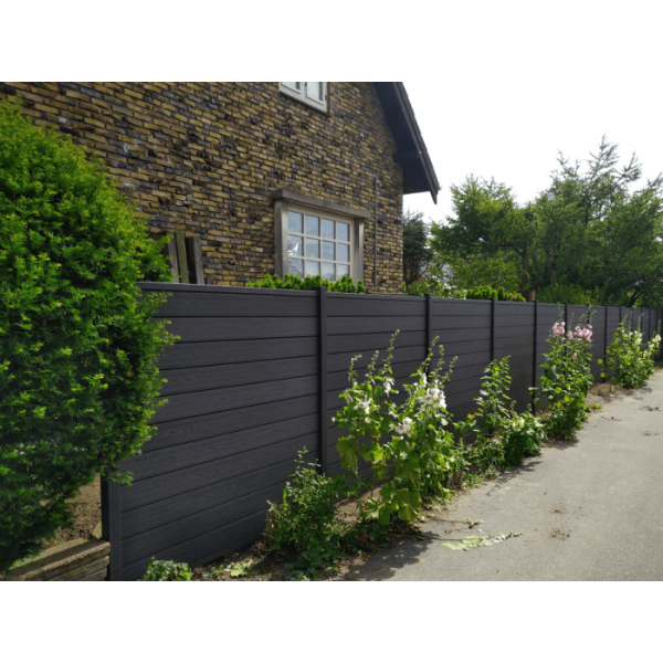 Nice komposithegn med aluminiumsstolper i antracit - Guldklasse