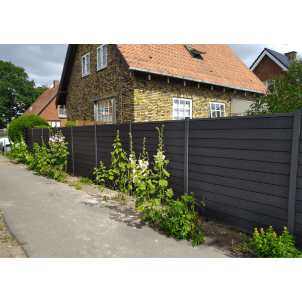 Nice komposithegn med aluminiumsstolper i antracit - Guldklasse