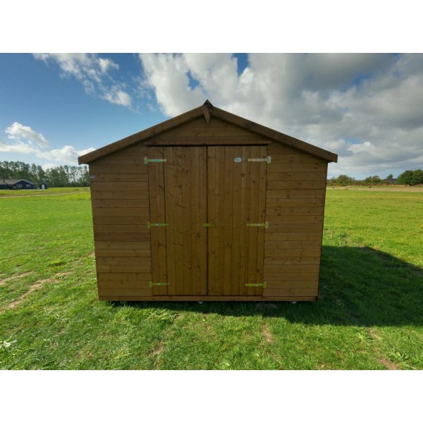 Outlet Noa redskabsskur i trykimprgneret tr 9m2: Platinklasse (skader p 2 brdder)