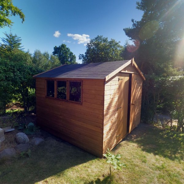 Outlet Noa redskabsskur i trykimprgneret tr 9m2: Platinklasse (skader p 2 brdder)