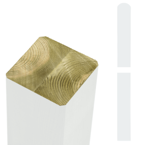 Omlimet hvid stolpe 90x90mm i 188cm