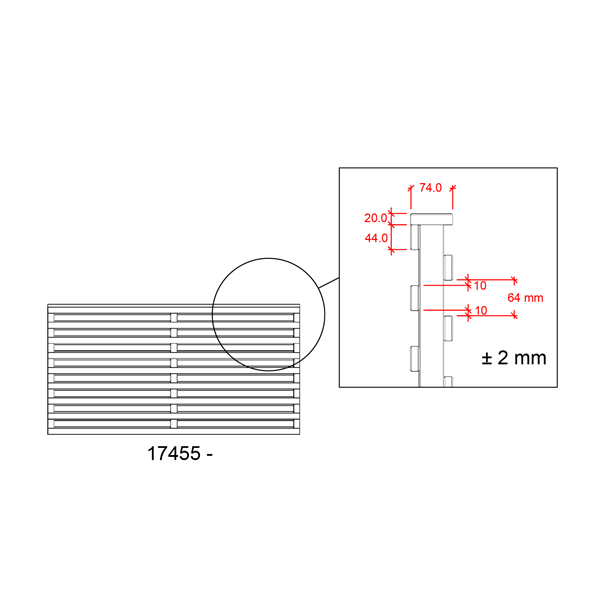 Osaka hegn i grundmalet hvid 180x93cm (BxH)