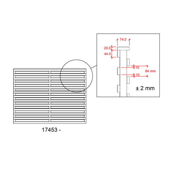 Osaka hegn i grundmalet hvid 180x180cm (BxH)