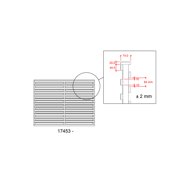 Osaka hegn i grundmalet hvid 180x180cm (BxH)