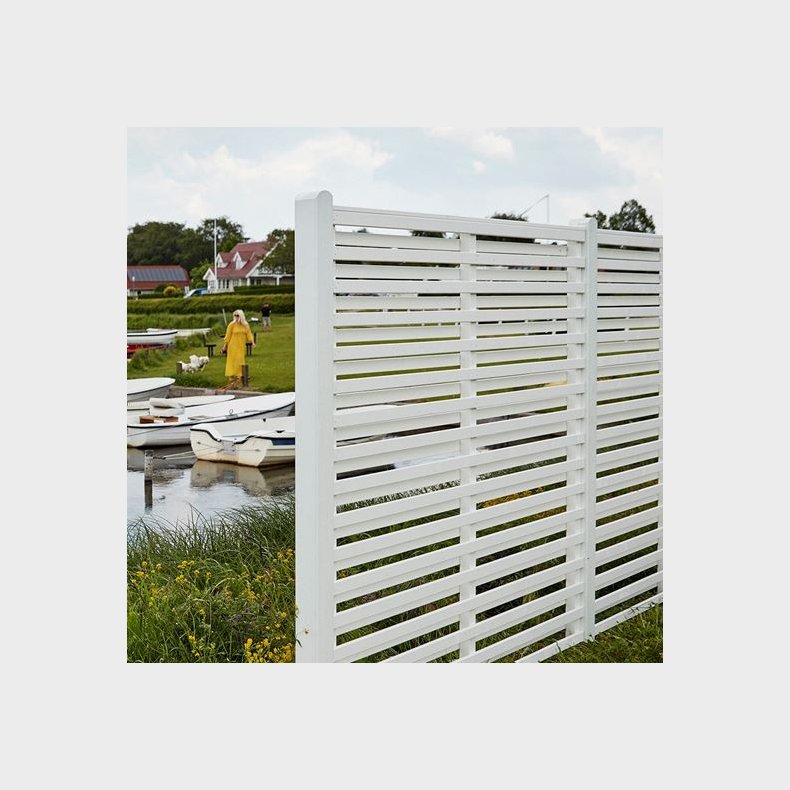 Osaka hegn i grundmalet hvid 180x180cm (BxH)