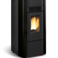 Brugt Pilleovn Giusy Premium pillebrndeovn i sort med topafgang og bagudgang (130m2)