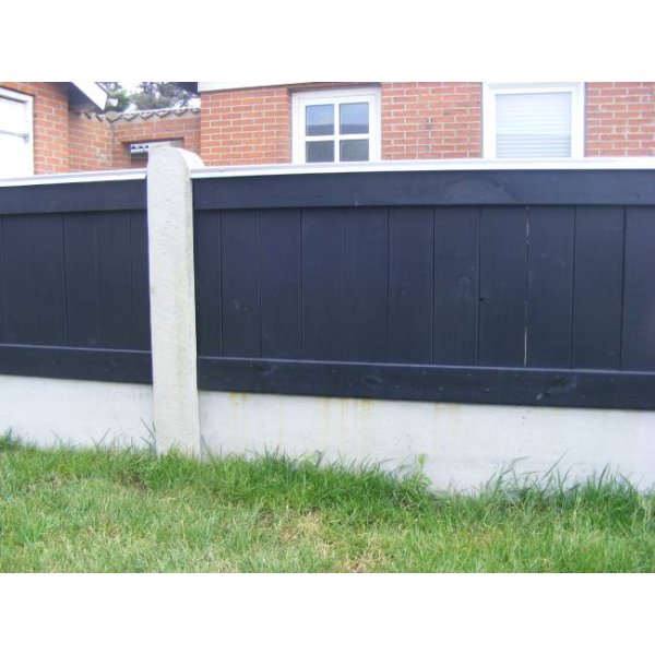 Plankehegn, trykimp. Fyr sortmalet 189x150cm (180cm over jord)