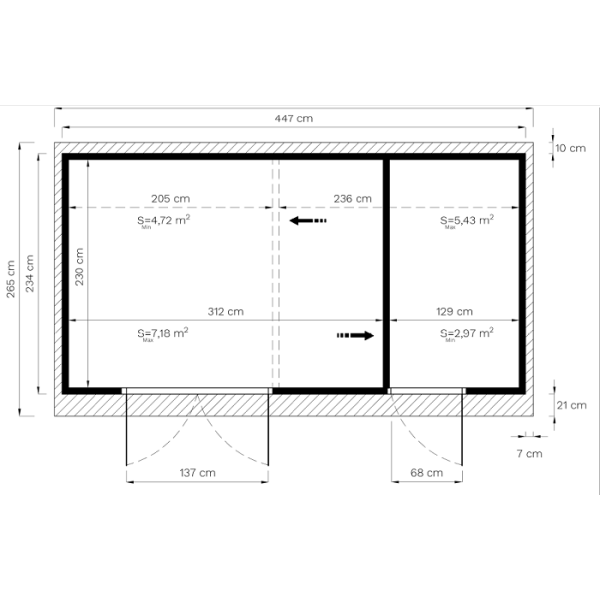 Saunte model 2 redskabsskur umalet p 10,5m2