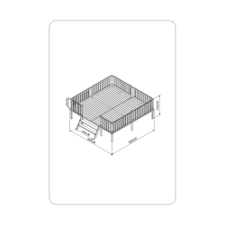 Tr�platform til legehus 3 x 3 meter � inkl. 10 jordankre