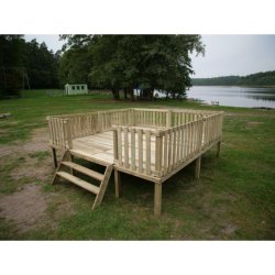 Tr�platform til legehus 3 x 3 meter � inkl. 10 jordankre