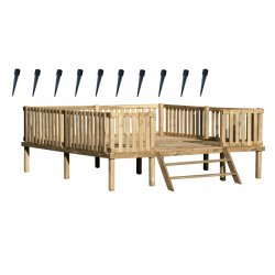 Tr�platform til legehus 3 x 3 meter � inkl. 10 jordankre