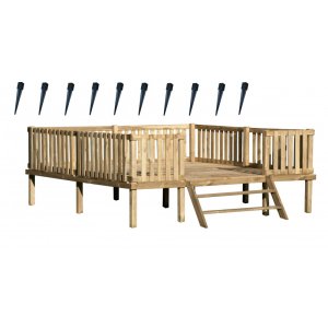 Tr�platform til legehus 3 x 3 meter � inkl. 10 jordankre