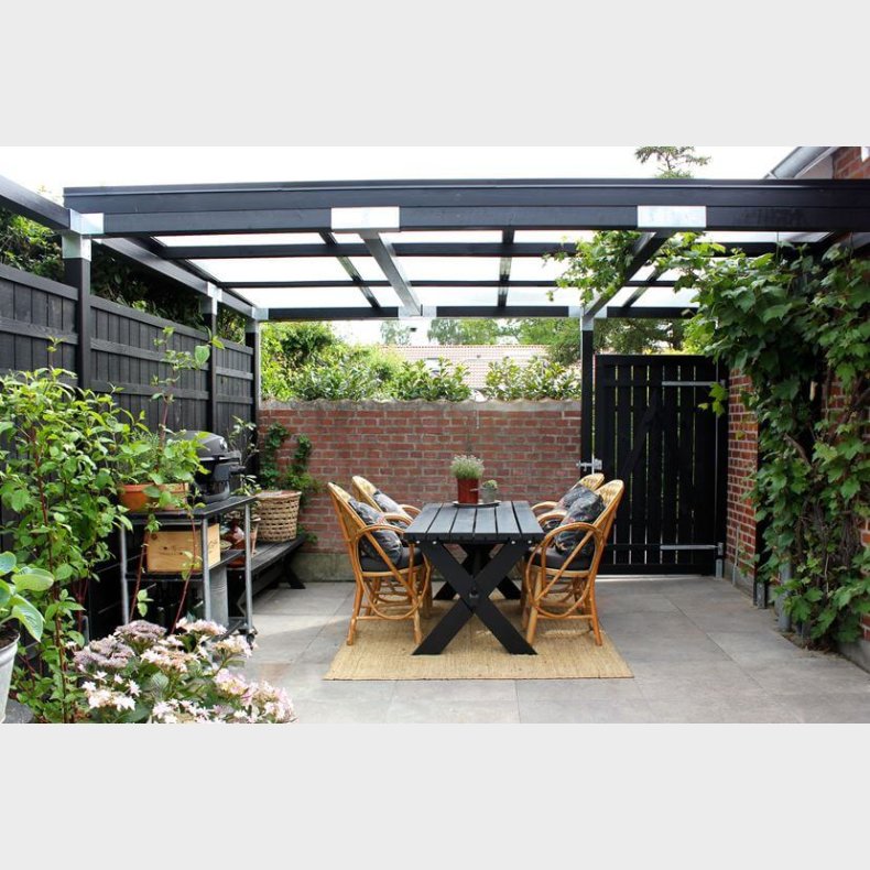 Rustik plankelge i grundmalet sort 100x158cm (BxH)