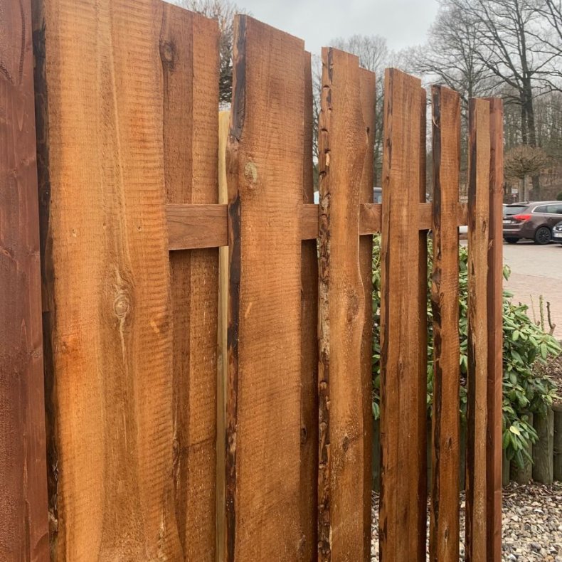 Rustikt plankehegn 180x180cm i brun trykimprgnering  - model Ponderosa