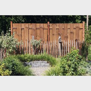 Rustikt plankehegn 180x180cm i brun trykimpr�gnering  - model Ponderosa