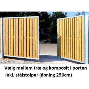 Dobbeltlge i bredde 250 cm