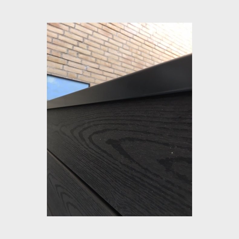 Pulverlakeret mrk antracit galvaniseret topskinne til Nice komposithegn