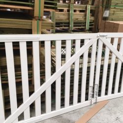 PVC Tremme dobbeltlge med brede stave i (150+150) x 120cm (BxH) (OUTLET varer)