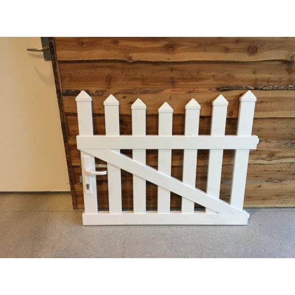 PVC låge bue nedad med brede stave i 100x80cm - Outlet
