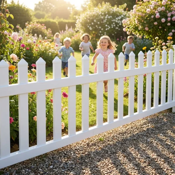 Guldklasse: Skagen hegn lige med brede stave inkl. pvc stolper og tilbeh�r