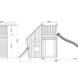 Ramphouse leget�rn trykimpr�gneret med gr�n rutsjebane