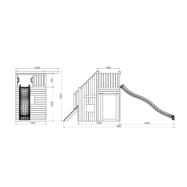 Ramphouse leget�rn trykimpr�gneret med gr�n rutsjebane