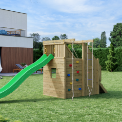 Ramphouse leget�rn trykimpr�gneret med gr�n rutsjebane