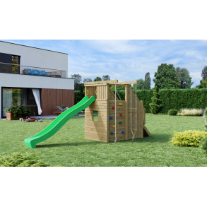 Ramphouse leget�rn trykimpr�gneret med gr�n rutsjebane