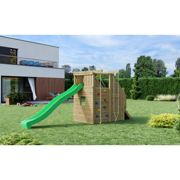 Ramphouse leget�rn trykimpr�gneret med gr�n rutsjebane