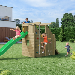 Ramphouse leget�rn trykimpr�gneret med gr�n rutsjebane