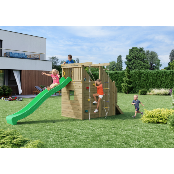 Ramphouse leget�rn trykimpr�gneret med gr�n rutsjebane