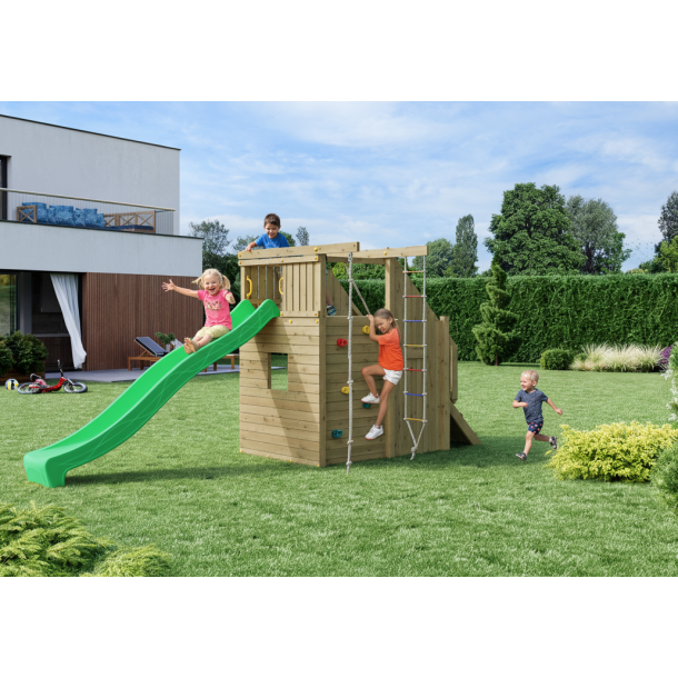 Ramphouse leget�rn trykimpr�gneret med gr�n rutsjebane