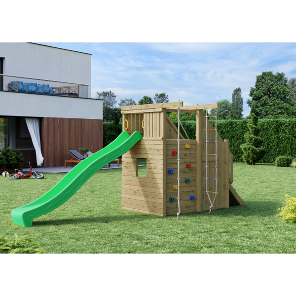 Ramphouse leget�rn trykimpr�gneret med gr�n rutsjebane