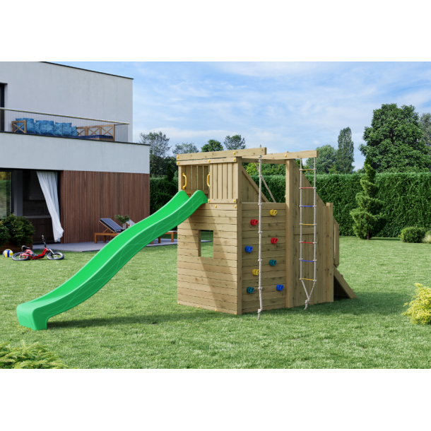 Ramphouse leget�rn trykimpr�gneret med gr�n rutsjebane