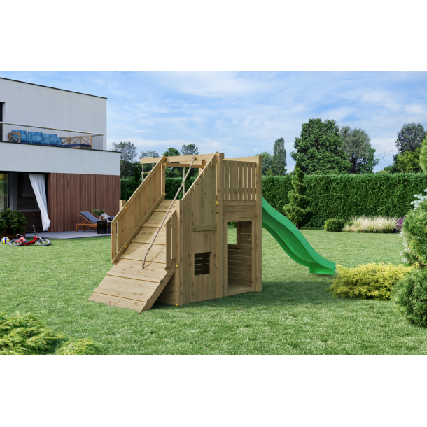 Ramphouse leget�rn trykimpr�gneret med gr�n rutsjebane