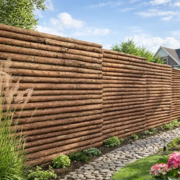 Raftehegn med bark �59 cm inkl. tr�stolper og tilbeh�r - Platinklasse