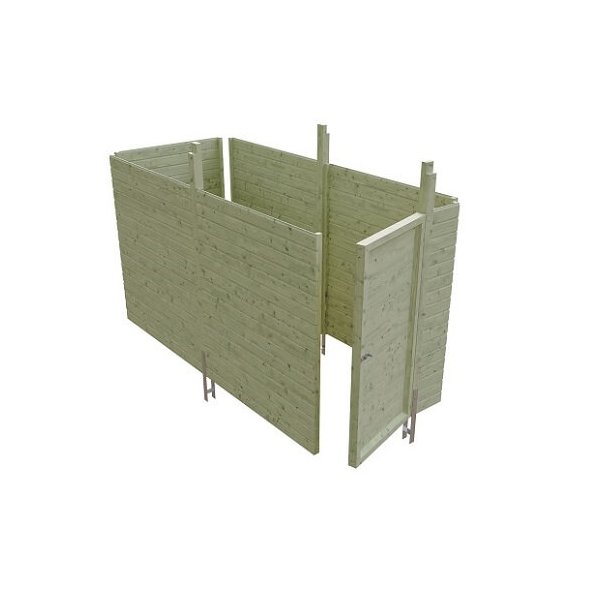 Platinklasse: Hjemsted Premium enkeltcarport med fladt tag og redskabsrum 314x708cm (BxL)