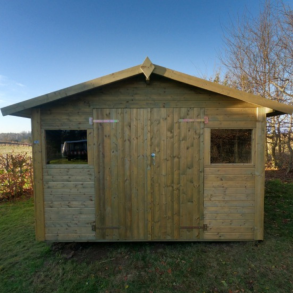 Hjemsted Premium 30x30 redskabsskur i trykimprgneret tr p 9m2