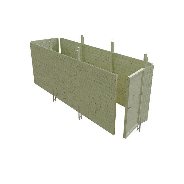 Platinklasse: Hjemsted dobbeltcarport med saddeltag og redskabsrum model "Anker" 620x750cm (BxL)