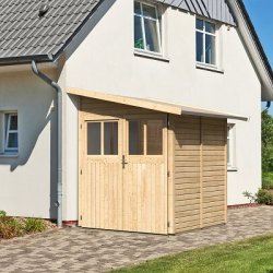 Volstrup model 2 redskabsskur til montage op ad husmur i ubehandlet p 3,3m2