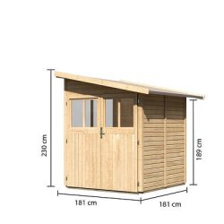 Volstrup model 2 redskabsskur til montage op ad husmur i terra gr p 3,3m2