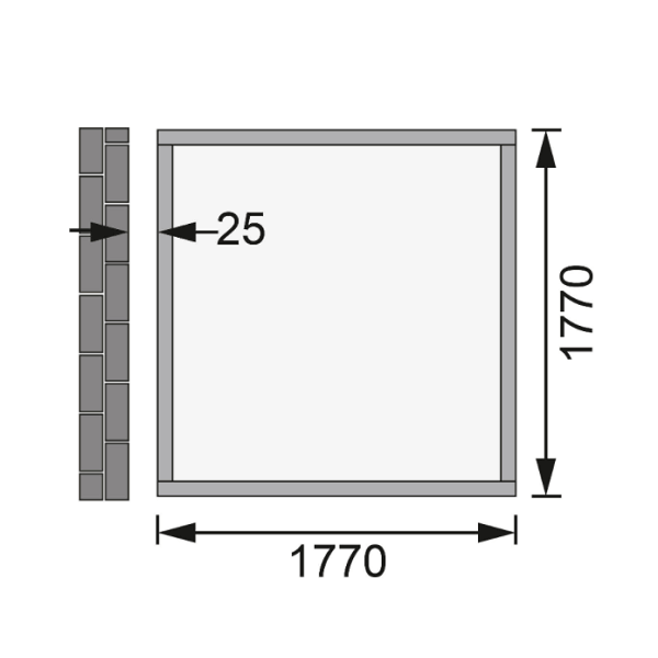 Volstrup model 2 redskabsskur til montage op ad husmur i ubehandlet p 3,3m2