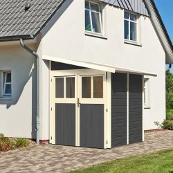 Volstrup model 2 redskabsskur til montage op ad husmur i terra gr p 3,3m2