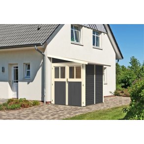 Volstrup model 2 redskabsskur til montage op ad husmur i terra gr p 3,3m2