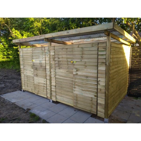 Bronzeklasse: Jmkiil redskabsskur model Riga 8,5m2 med 2 dobbeltdre